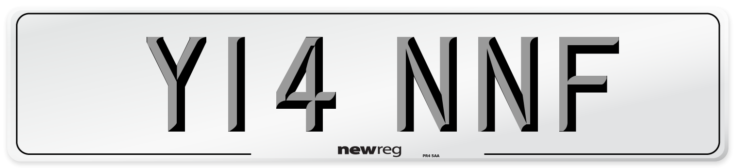 Y14 NNF Number Plate from New Reg